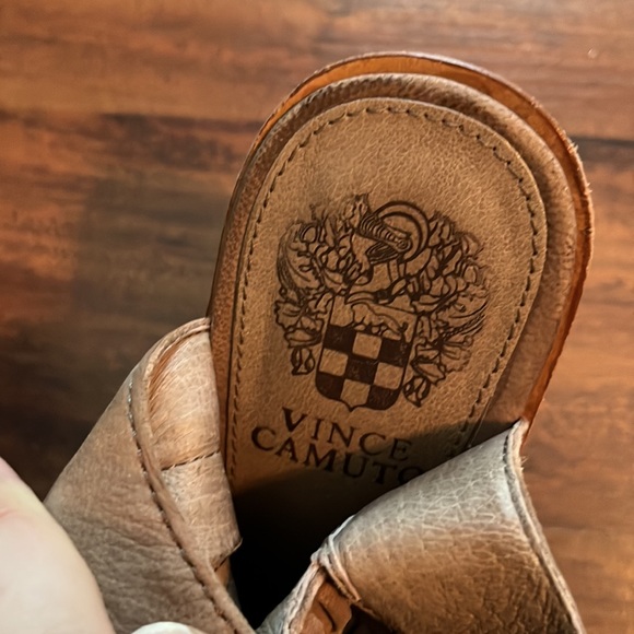 Vince Camuto Karinta Tan Neutral Aztec Open Toe Heels - Picture 10 of 11